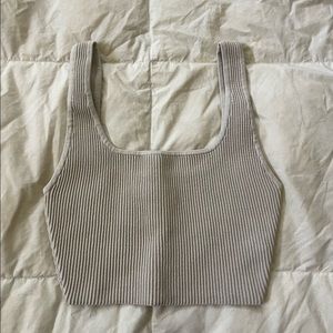 babaton ribbed crop top